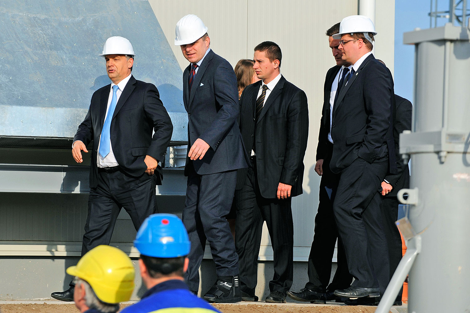 A magyar miniszterelnök és Robert Fico szlovák kormányfő tavaly márciusban jelképesen összekötötte a két ország hálózatát FOTÓ: REVICZKY ZSOLT